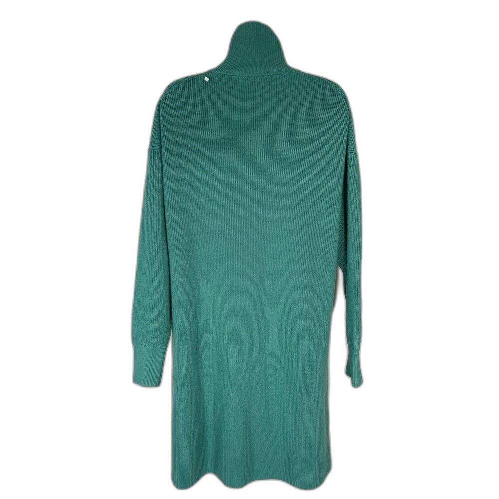 Merino Wool Babaton Turtleneck Sweater dress W/ S Green Ribbed Knit 103661 LN - Picture 3 of 14